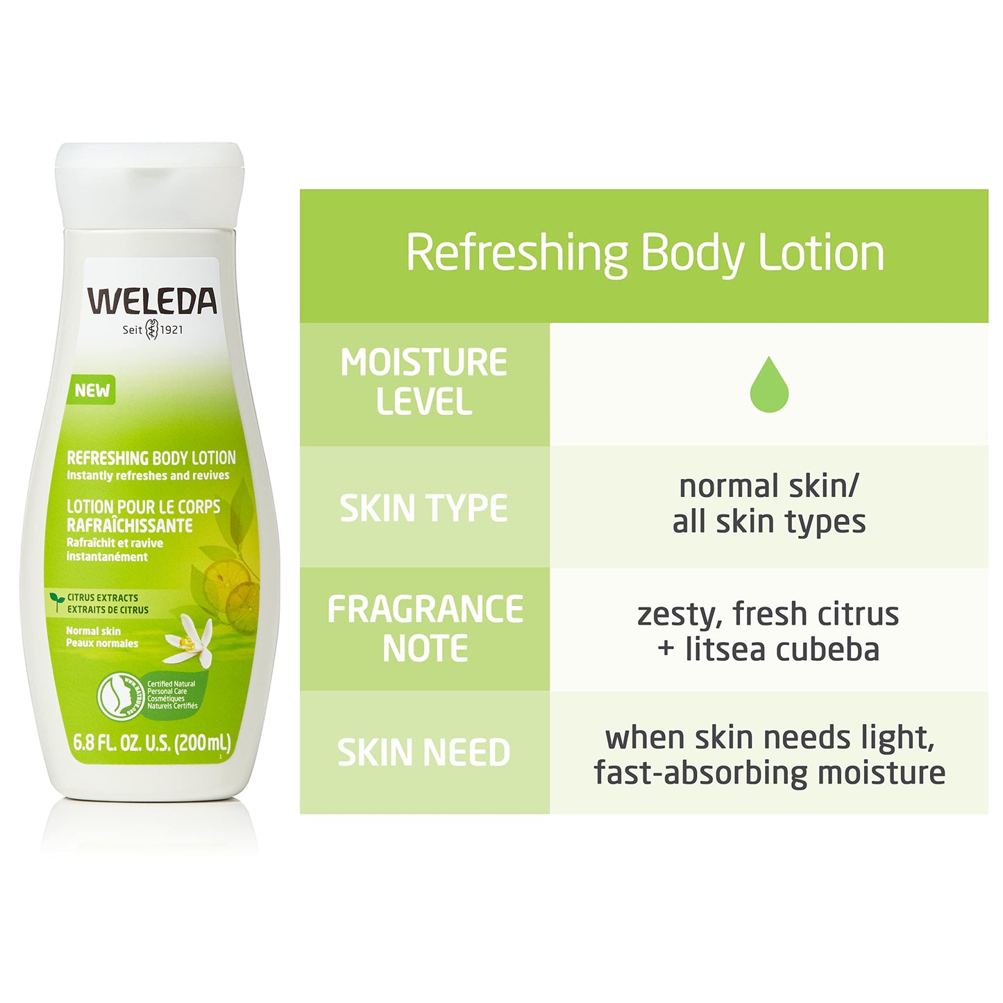 Weleda Refreshing Citrus Body Lotion, 6.8 Fluid Ounce