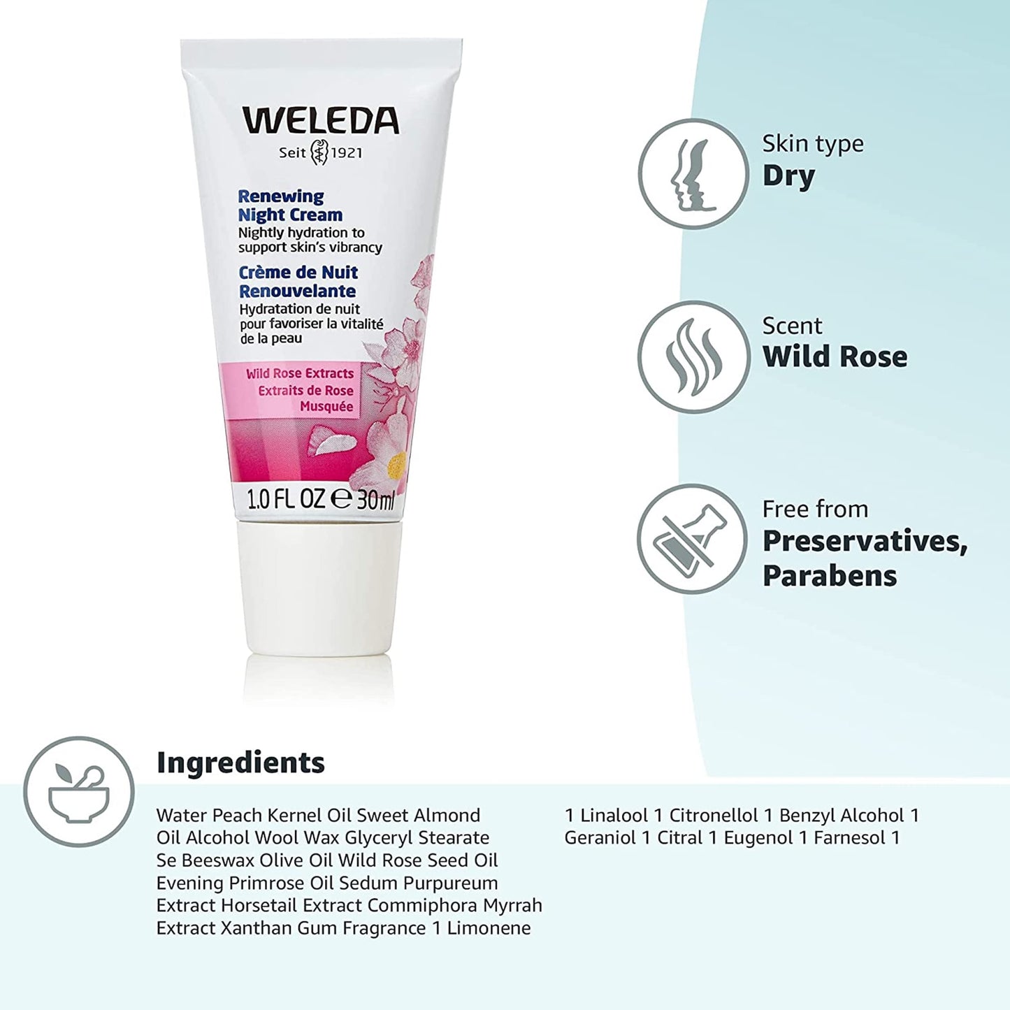 Weleda Renewing Night Face Cream, 1 Fluid Ounce